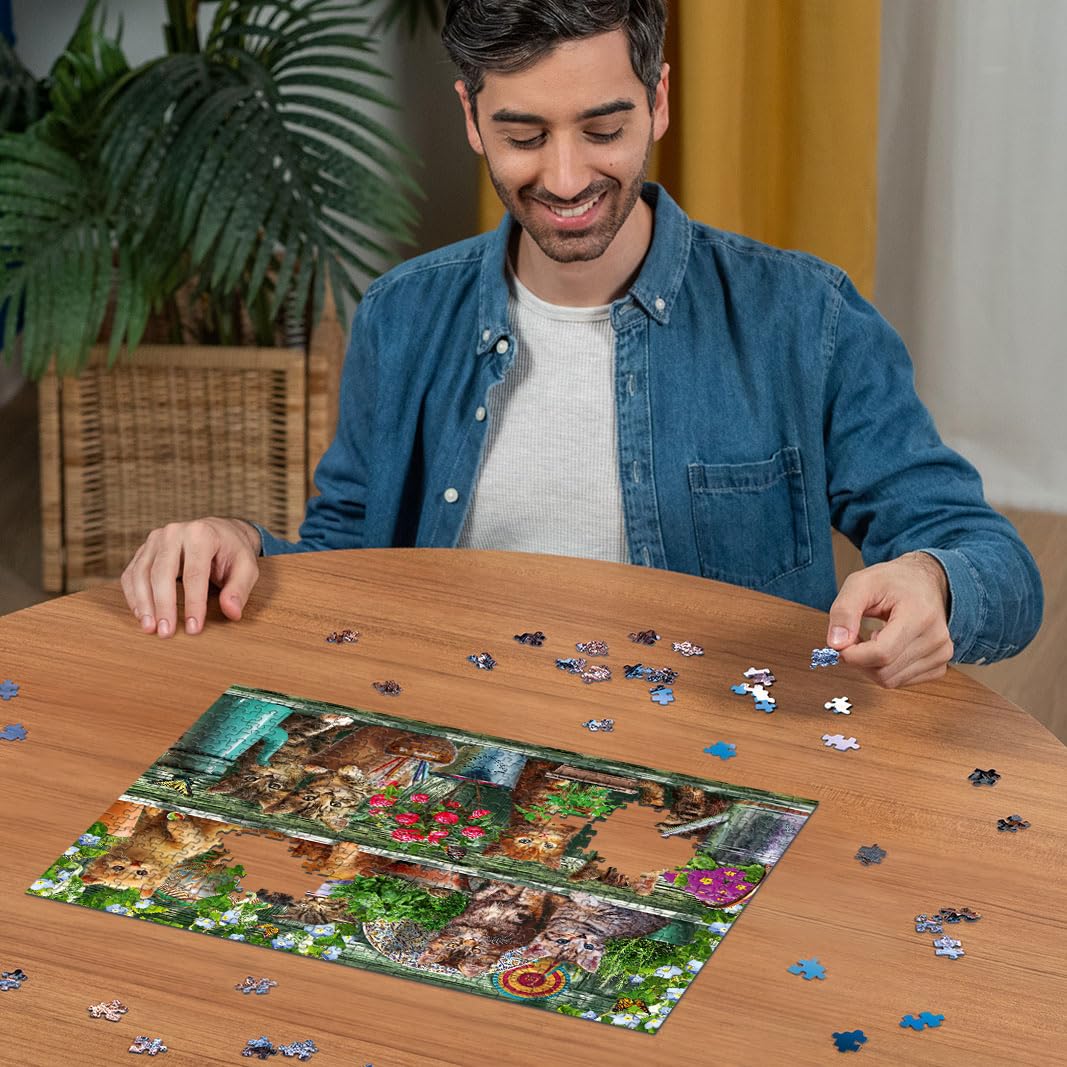 Ravensburger Cats on the Shelf 500 Pieces Jigsaw Puzzle for Adults and Kids Age 10 Years Up, Multicolor - Image 4