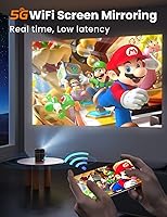 Vista 6 de FATORK Mini proyector, proyector de corto alcance WiFi 5G, proyector portátil DLP 1080P con batería recargable, compatible