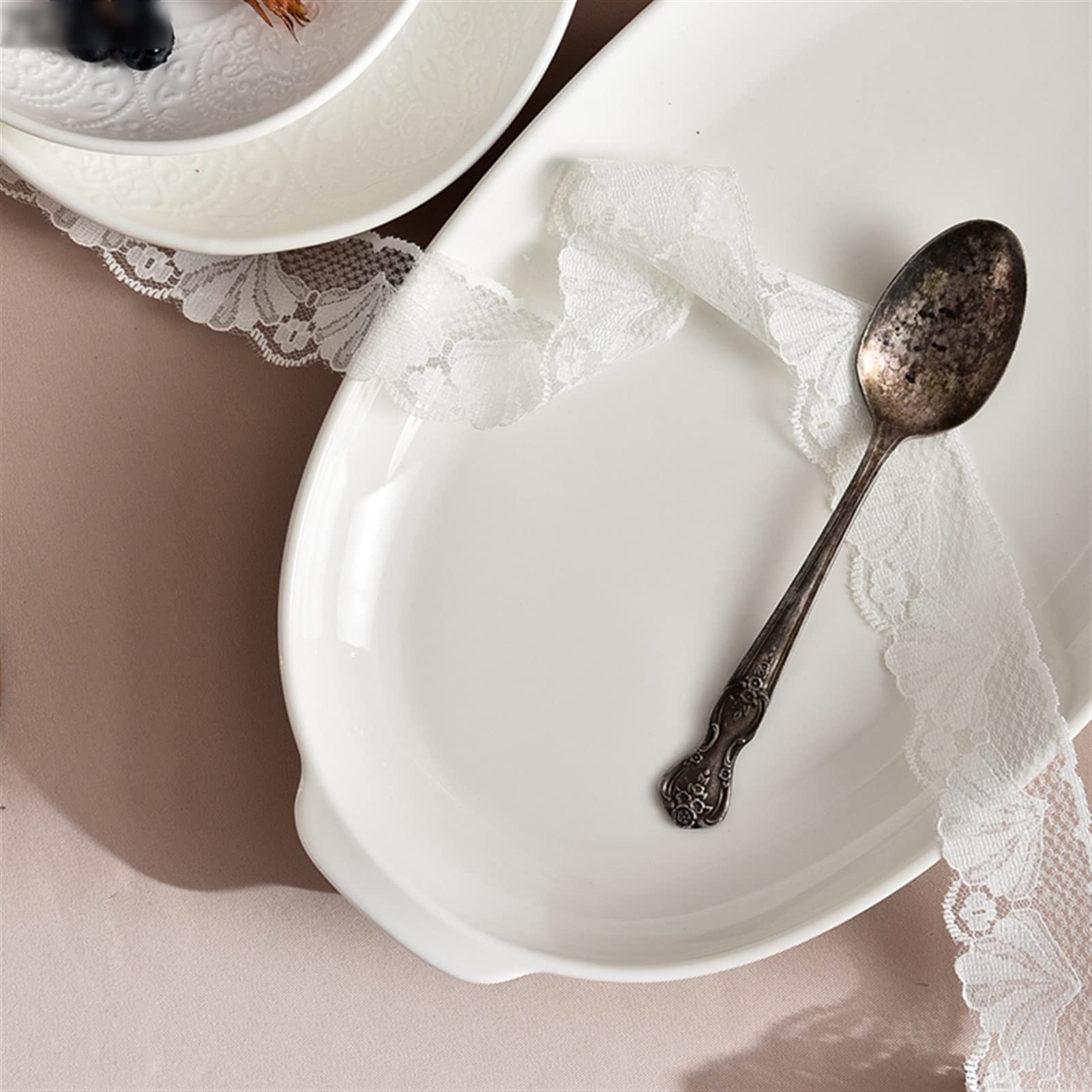 Piatti da Porzione per Brunch Oval Dinner Board Bianco Piatto in ceramica Ristorante Principale piatto Decorazione Decorazione Piatto del piatto Nordico Piatto da portata Della Casa Della Casa Guffing