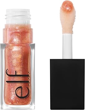 e.l.f. Glow Reviver Plumping Lip Oil, Tinted Lip Plumper for a High-Shine, Plump Finish, Infused with Jojoba Oil, Vegan & Cruelty-Free, Apricot Feelings