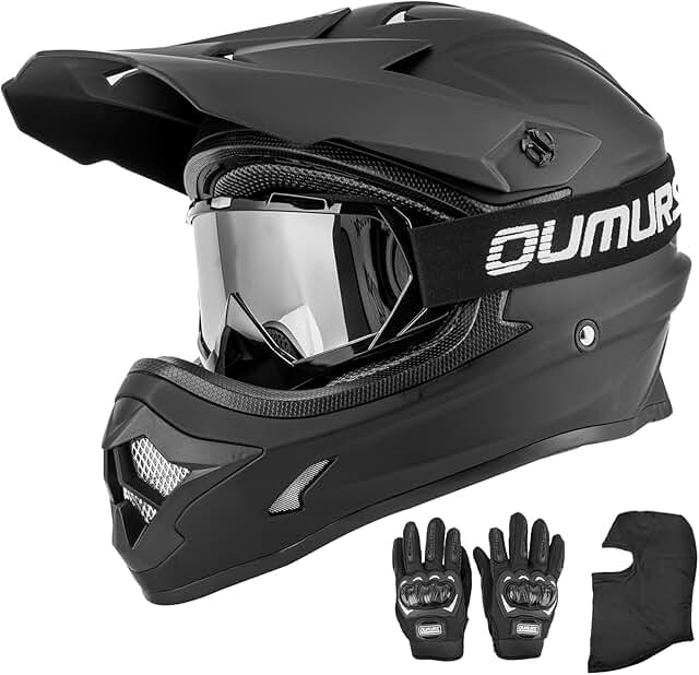 Adult ATV Dirt Bike Helmet with Goggles image
