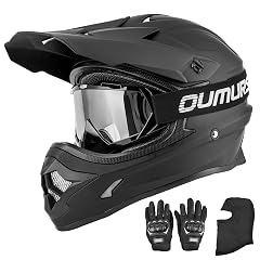 Adult ATV Dirt Bike Helmet with Goggles Gloves Mask Quick Release Buckle Adjustable Sun Visor Motorcycle Adult Helmet