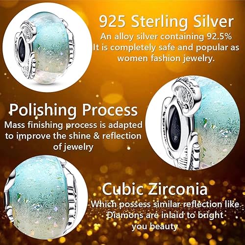 Miniatura 2 de Dijes de plata de ley 925 con circonita cúbica para mujer, pulseras y collares, Día de la Madre para mujer