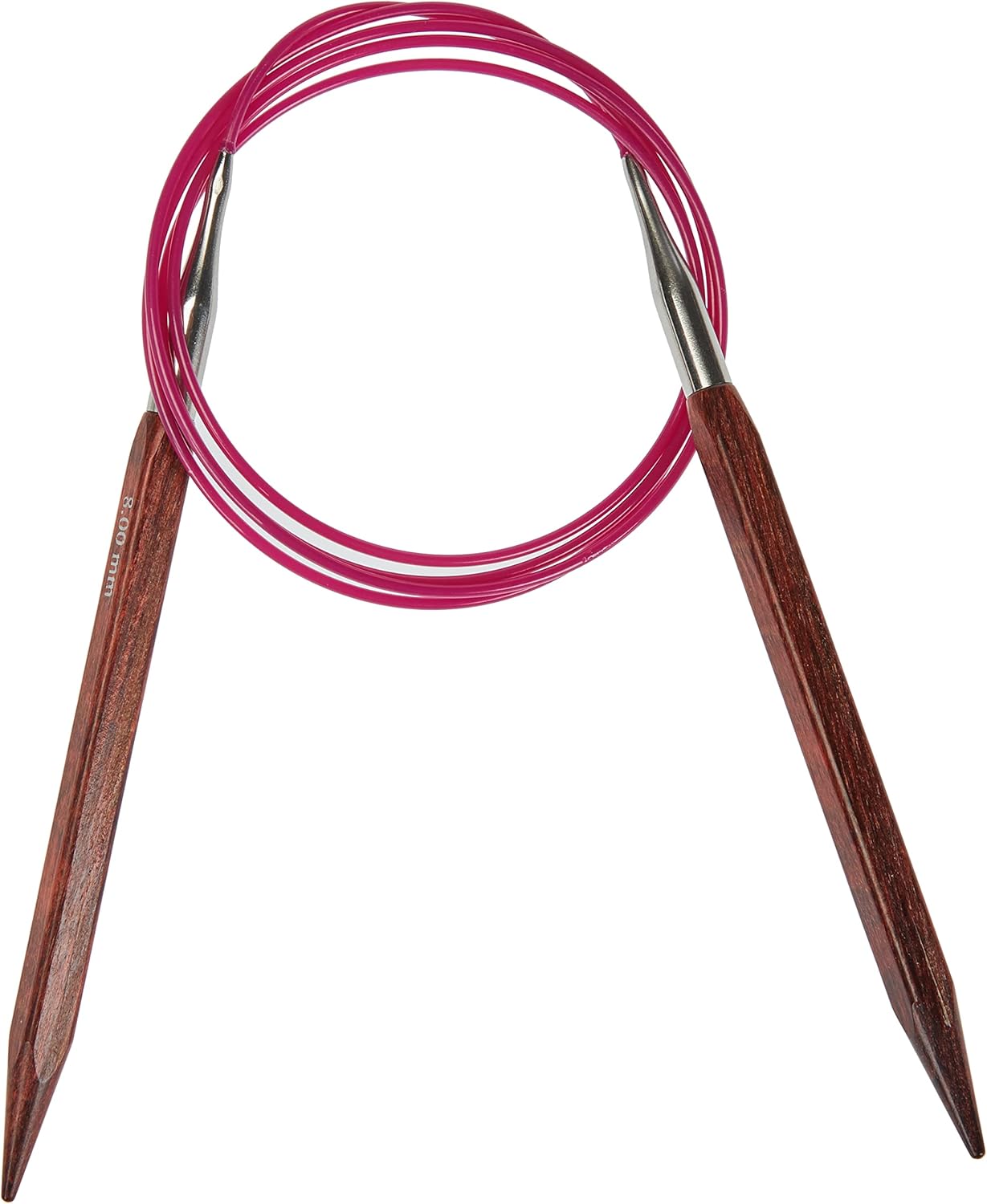 KnitPro 120 cm x 8 mm Cubics Fixed Circular Needles, Rosewood