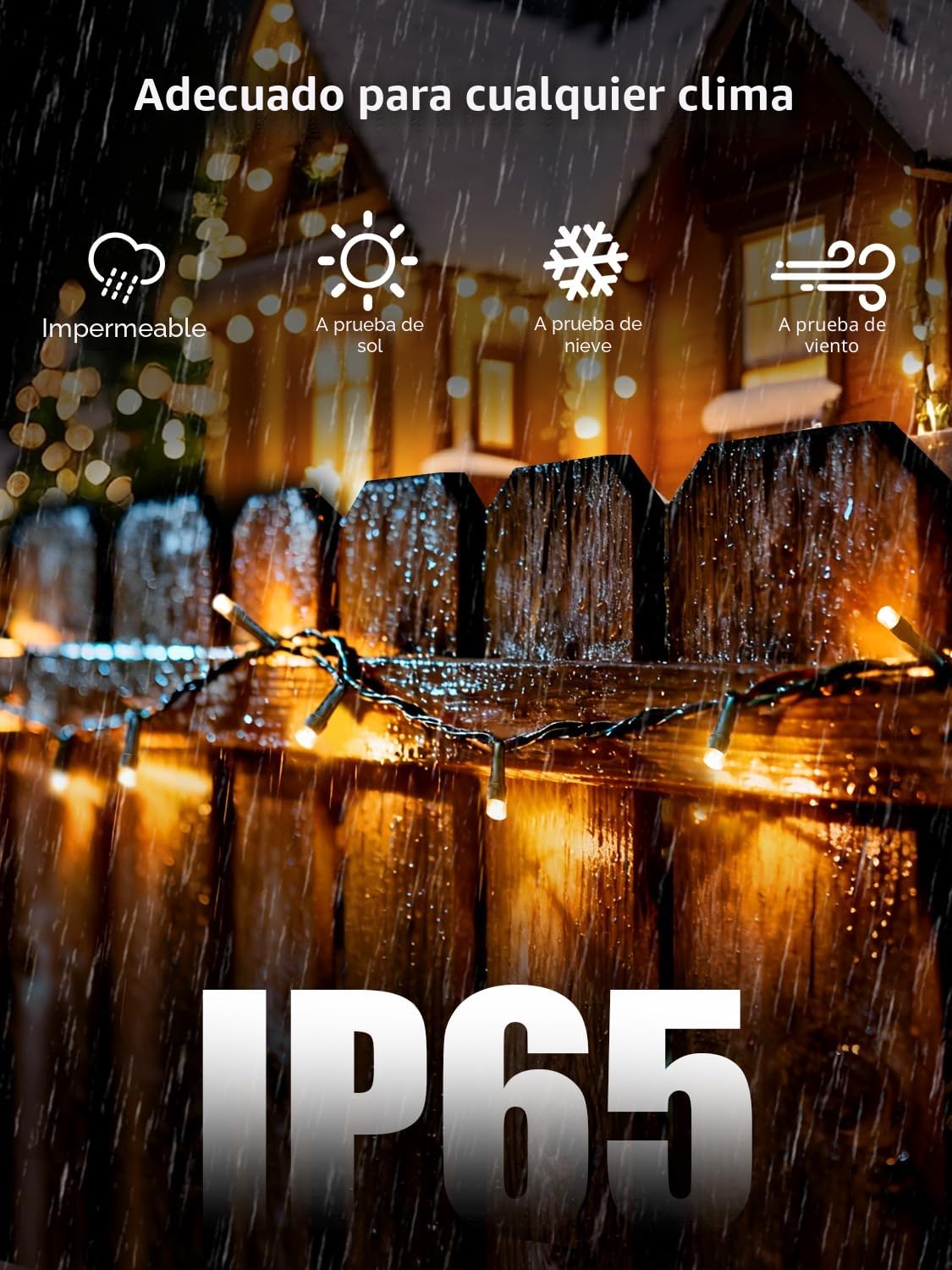 Luces Navidad Exterior 105M 1000 LED Guirnalda Luces Exterior Blanco Cálido | Control Remoto, Temporizador, 8 Modos, IP65, Luz Arbol Navidad Exteriores y Interior, para Fiesta Jardín Balcón