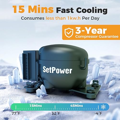 Miniatura 4 de Setpower FC20 Refrigerador portátil de 12 V, refrigerador de automóvil de enfriamiento rápido de -4  a 68 , refrigerador de automóvil de 20 L21