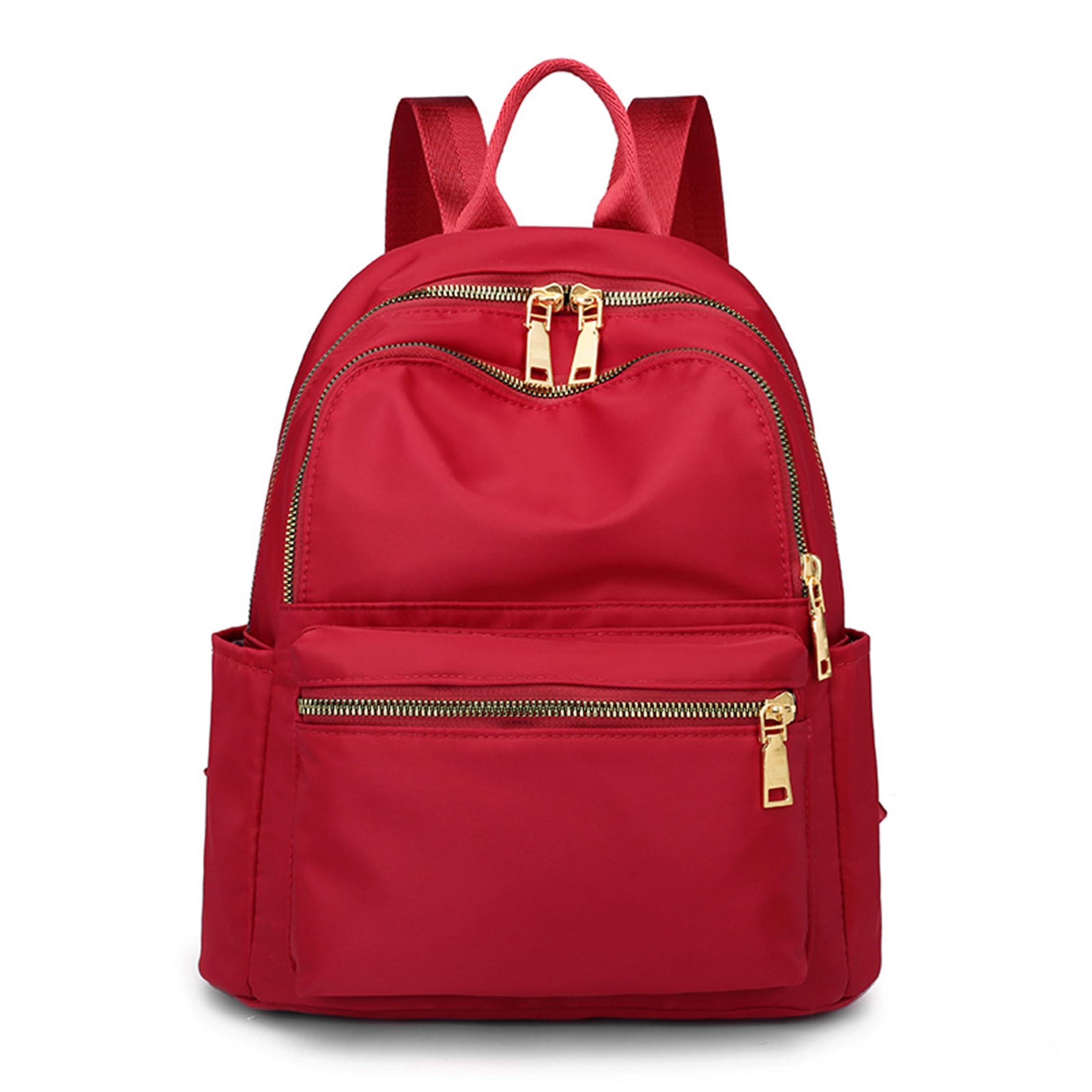 Zaino Donna in Nylon Leggero Multitasche – Zainetto Donna Casual per Città e Uso Quotidiano – Rosso Vino, Taglia L