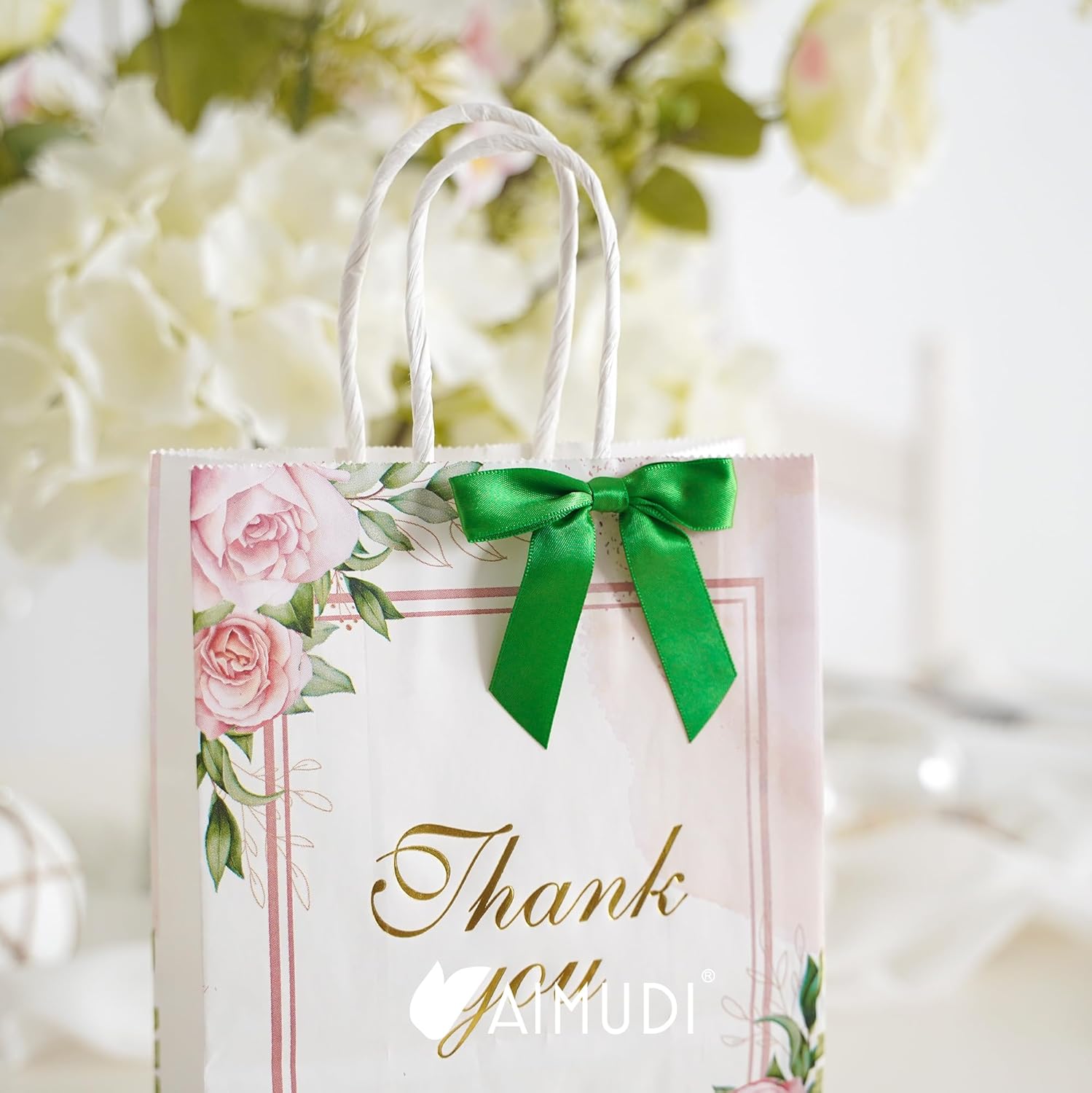 AIMUDI Emerald Green Satin Bows - 50 Count, Perfect for Holidays & Special Occasions - 2.5" Pre-Tied Mini Bows with Twist Ties - Image 9