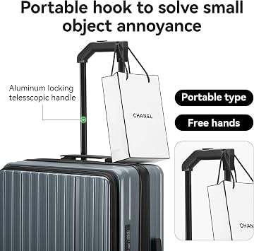ROAMING 26 Inch Top Opening Checked luggage Expandable With Spinner Wheel | Polycarbonate Hardshell Suitcase Cup holder,TSA lock,YKK Zippers,Sturdy handle (holds heavy loads).For Travel & school.Grey