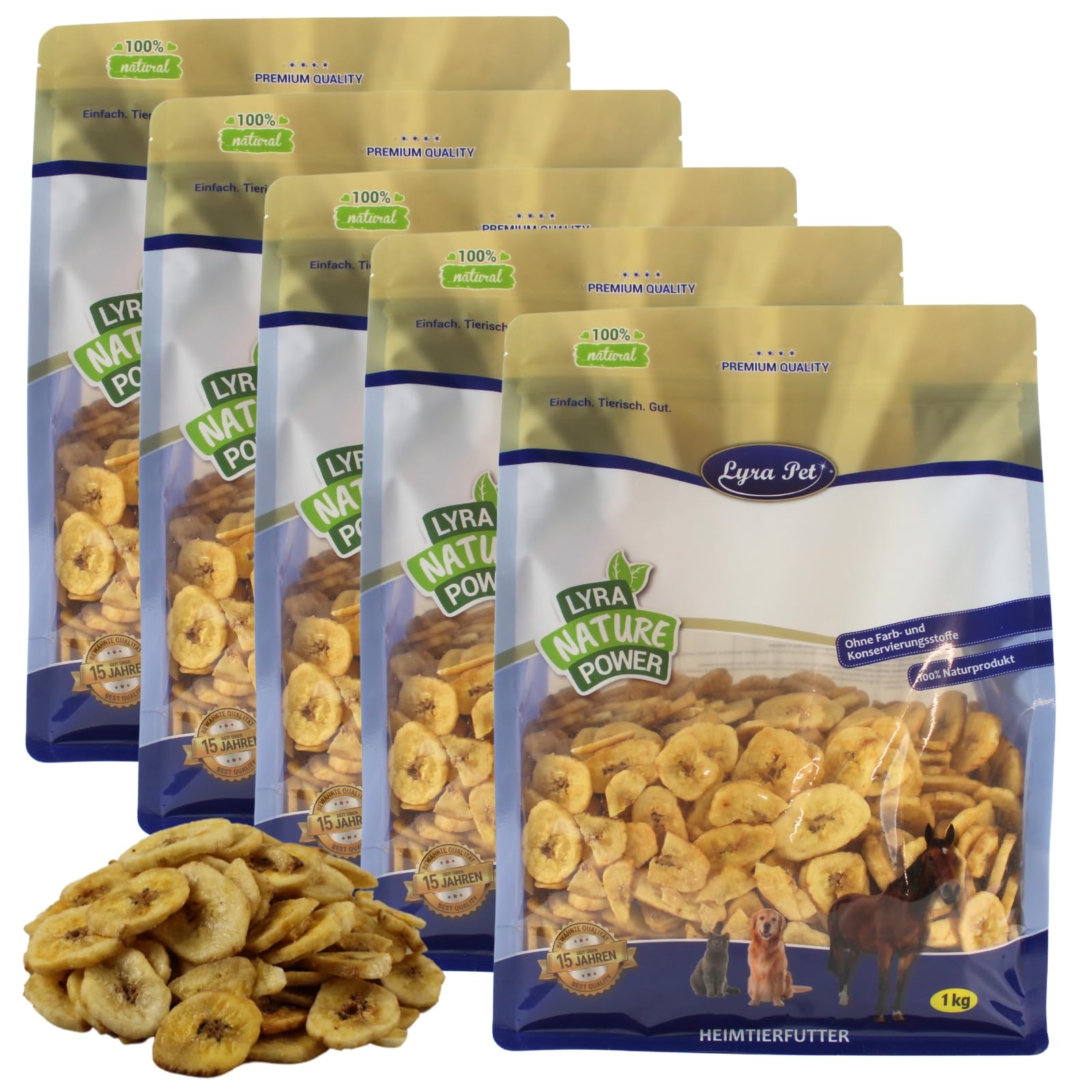 Lyra Pet® 5 kg Bananen getrocknet Futter für Pferde, Nager & Reptilien | Reich an Vitaminen & Ballaststoffen - Nährstoffreiches & natürliches Futter - Bananenscheiben ideal als Ergänzung