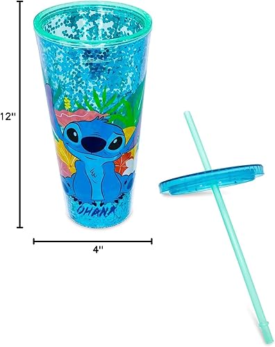 Miniatura 8 de Silver Buffalo Lilo and Stitch Tropical Ohana Sitting - Taza fría de confeti de 32 onzas