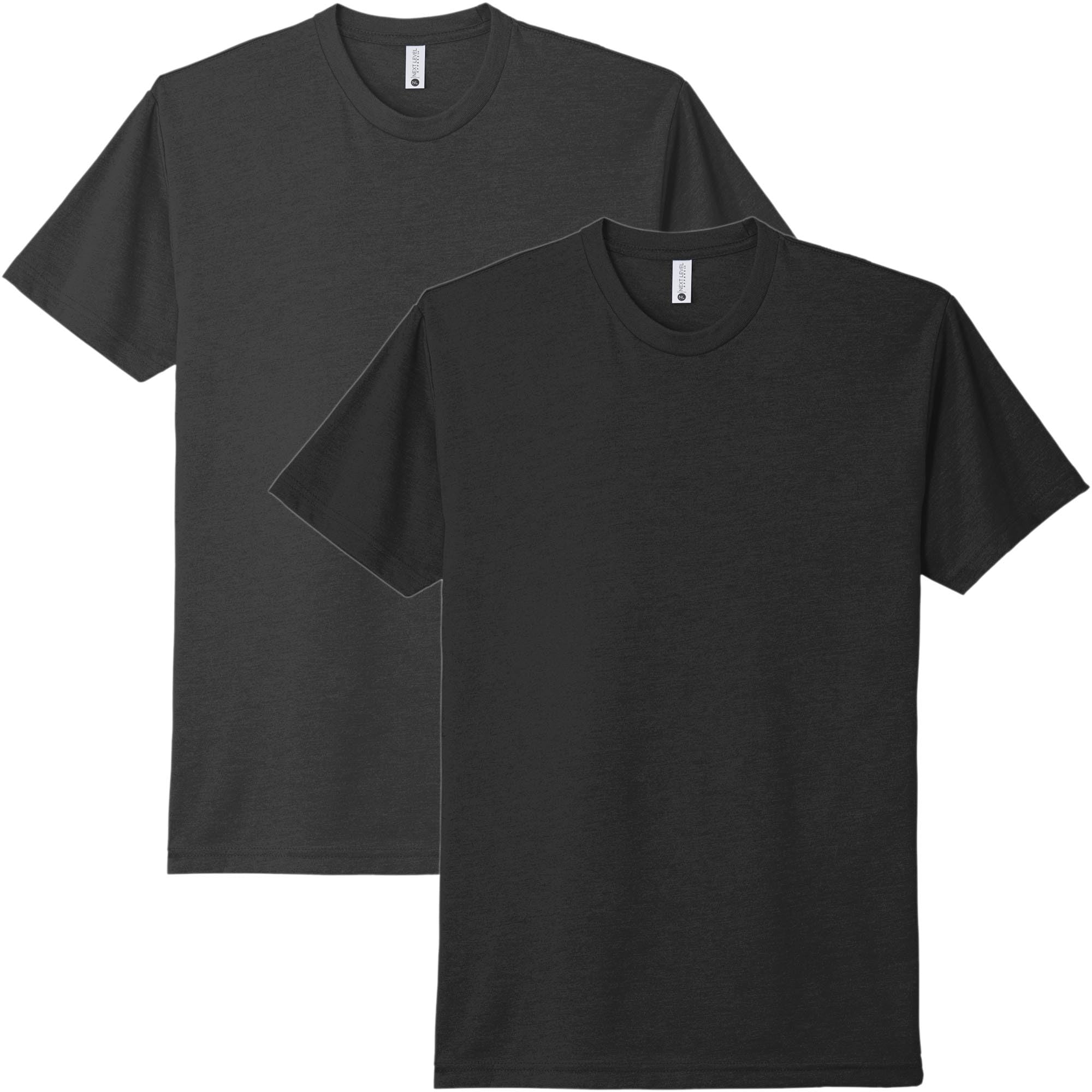 Next Level N6210 Crewneck T-Shirts - 2 Pack Charcoal & Kelly, Super Soft Blend (4XL) - View #9