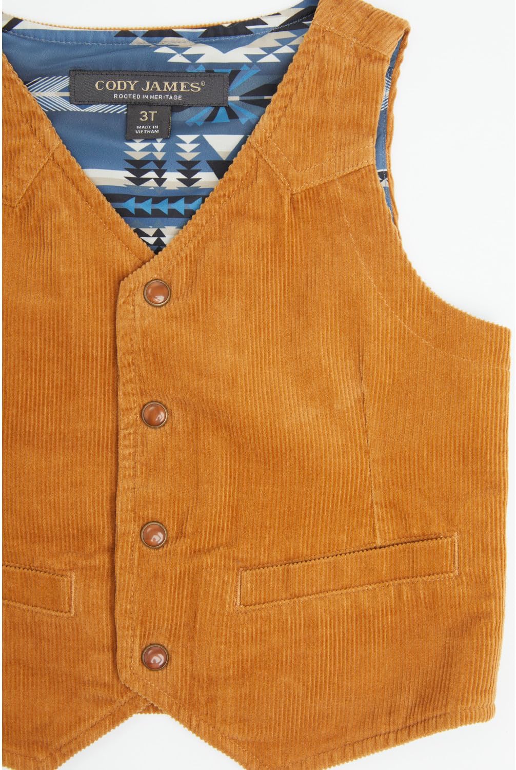 Cody James Toddler-Boys' William Corduroy Snap Vest - CTFA25V6-TAN 3T US