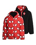 Spider-Man Boys Puffer Jacket - Reversible Quilted Puffer Coat with Sherpa Fleece Lining Jacket for Boys (Size: 2T-20)