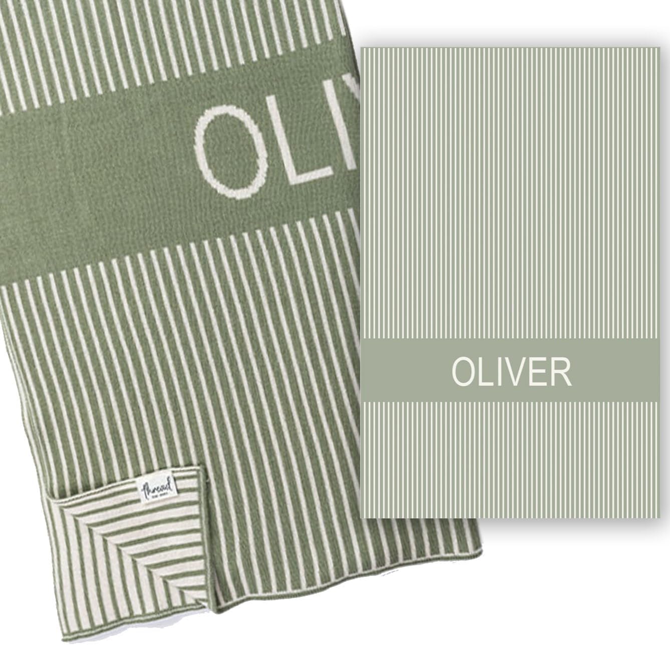Personalized Striped Vertical Blanket – 100% Organic Cotton Customized Baby Blanket, Custom Name, Crib 36x60, Gift for Baby Shower, Birthday Present, Girls and Boys, Toddlers Kids - Made in America