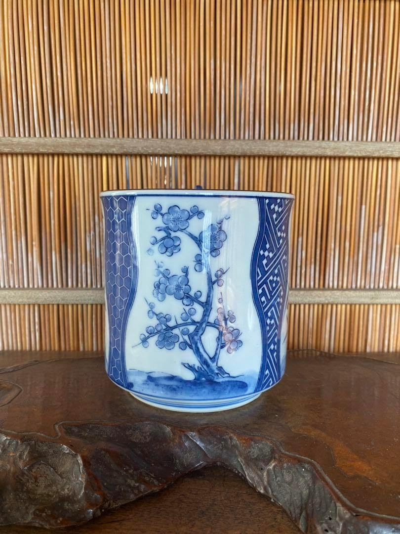 水指 染付 近江八景 御室窯 茶道 茶道具 : 和空間ヤフーショップ