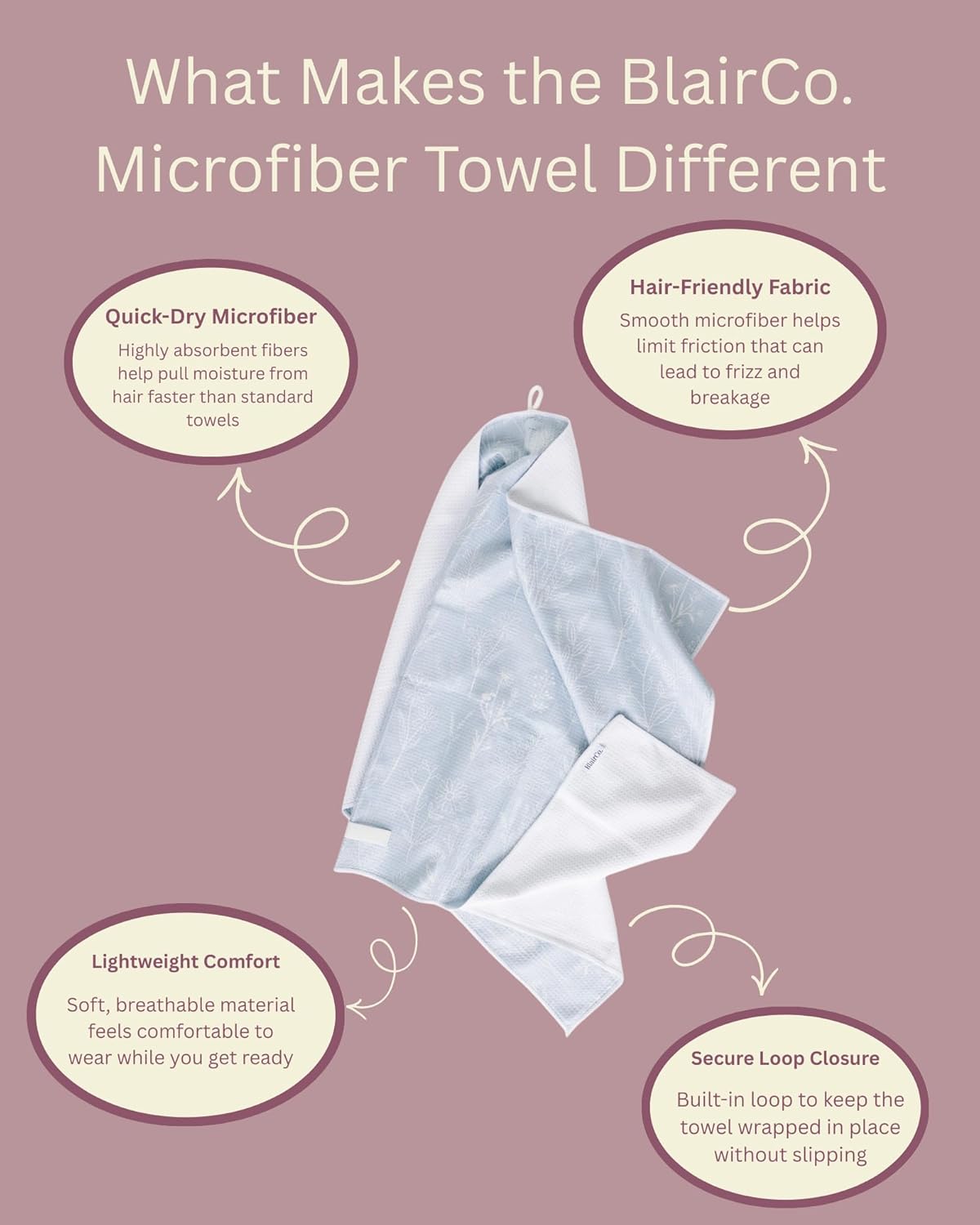 Microfiber Hair Towel Wrap for Women - Anti-Frizz Quick Dry Hair Wrap for Long Hair - Hair Towels for Women, Hair Drying Towel Wrap - Floral Butterfly