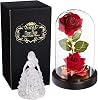 Beauty and The Beast Rose by Mose Rose Enchanted Rose Kit Light Decor Home Decor – Glass Rose Artificial Flowers Great for Her, Valentines Day Decorations for The Home