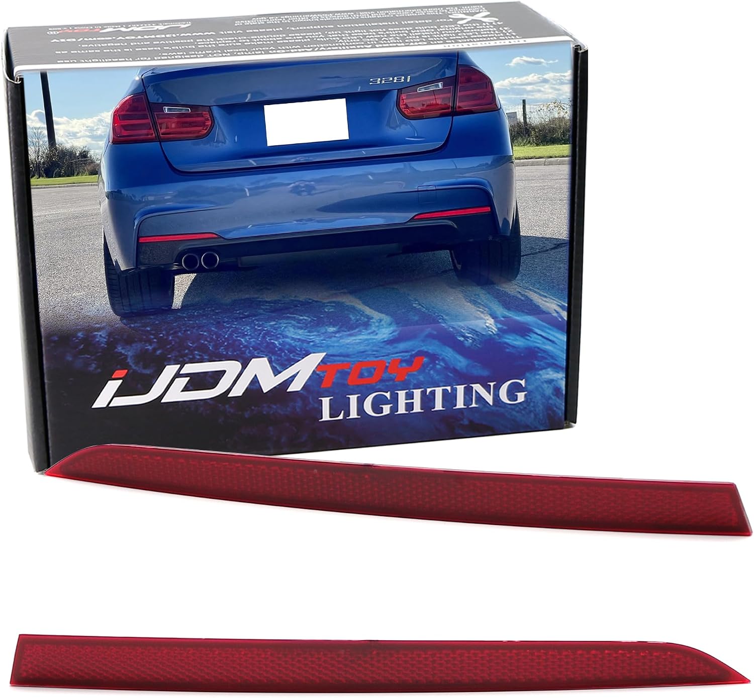 iJDMTOY Rear Bumper Reflector Lenses For BMW F30/F31 3 Series M Bumper ONLY