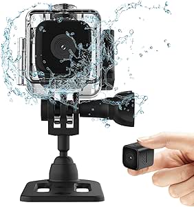 LXMIMI Cámara de Acción, Cámara Deportiva 120° Cámara de Casco Mini Cámara de Video Corporal con Pantalla de 0.59'', soporta Visión Nocturna Automática para Moto y Bicicleta (Negro