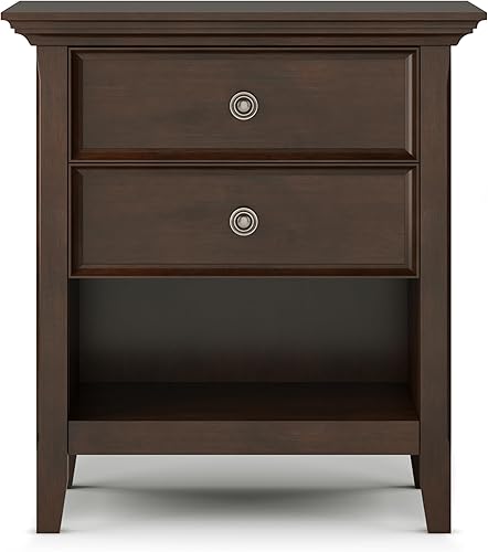 Miniatura 96 de SIMPLIHOME Amherst Mesita de noche tradicional de madera maciza de 24 pulgadas de ancho, color gris niebla, para sala de estar y dormitorio Gris