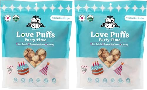 Miniatura 2 de Lord Jameson Crispy Orchard  Colección Love Puffs ligeros y crujientes  Golosinas orgánicas para perros, receta de manzana y zanahoria, sin gluten,