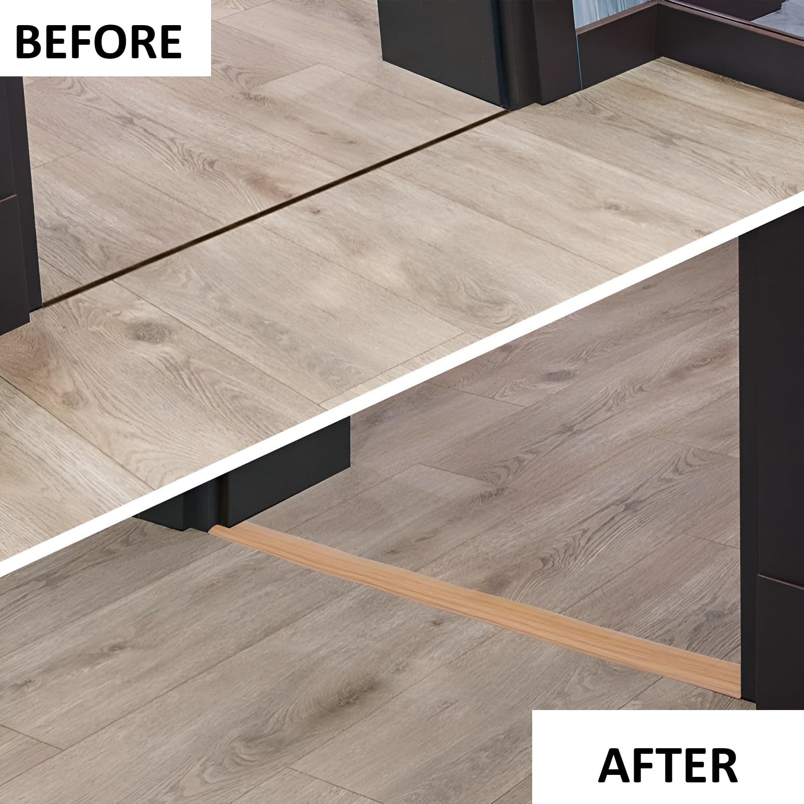 3-pak pasków progowych ze stopu aluminium, profil przejściowy, ochraniacz krawędzi podłogi (szary, 5 x 90 cm / 2 x 36 cali) dla płynnego przejścia na podłogę