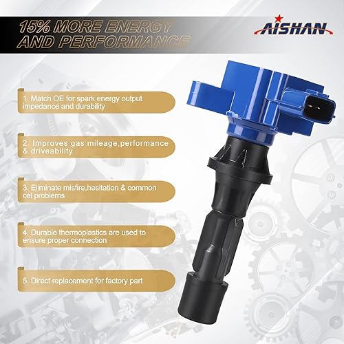 Miniatura 3 de Juego de 4 bobinas de encendido compatibles con Mazda 3 2006-2013, para Mazda 6 2006-2013, CX-7 2007-2012, MX-5 Miata 2006-2015 Reemplazar UF540