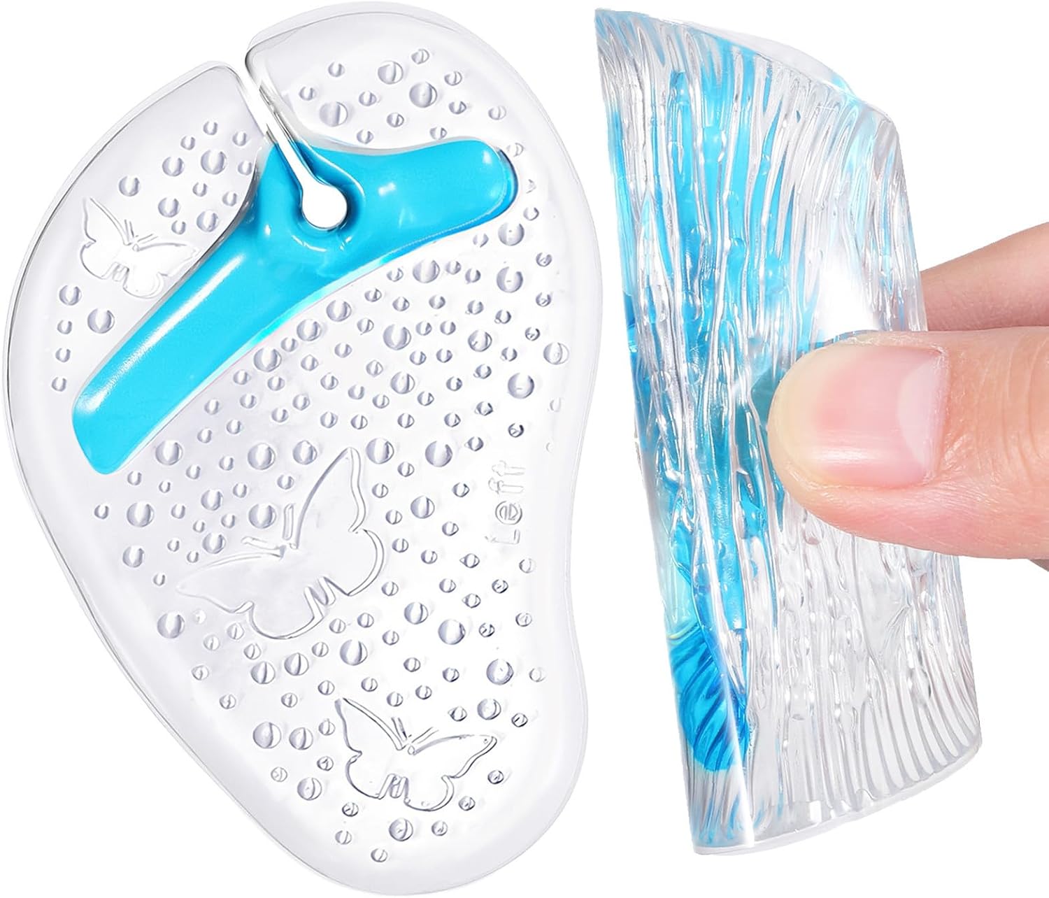 Gel Flip-Flops Forefoot Pads, Textured Blue Cushion