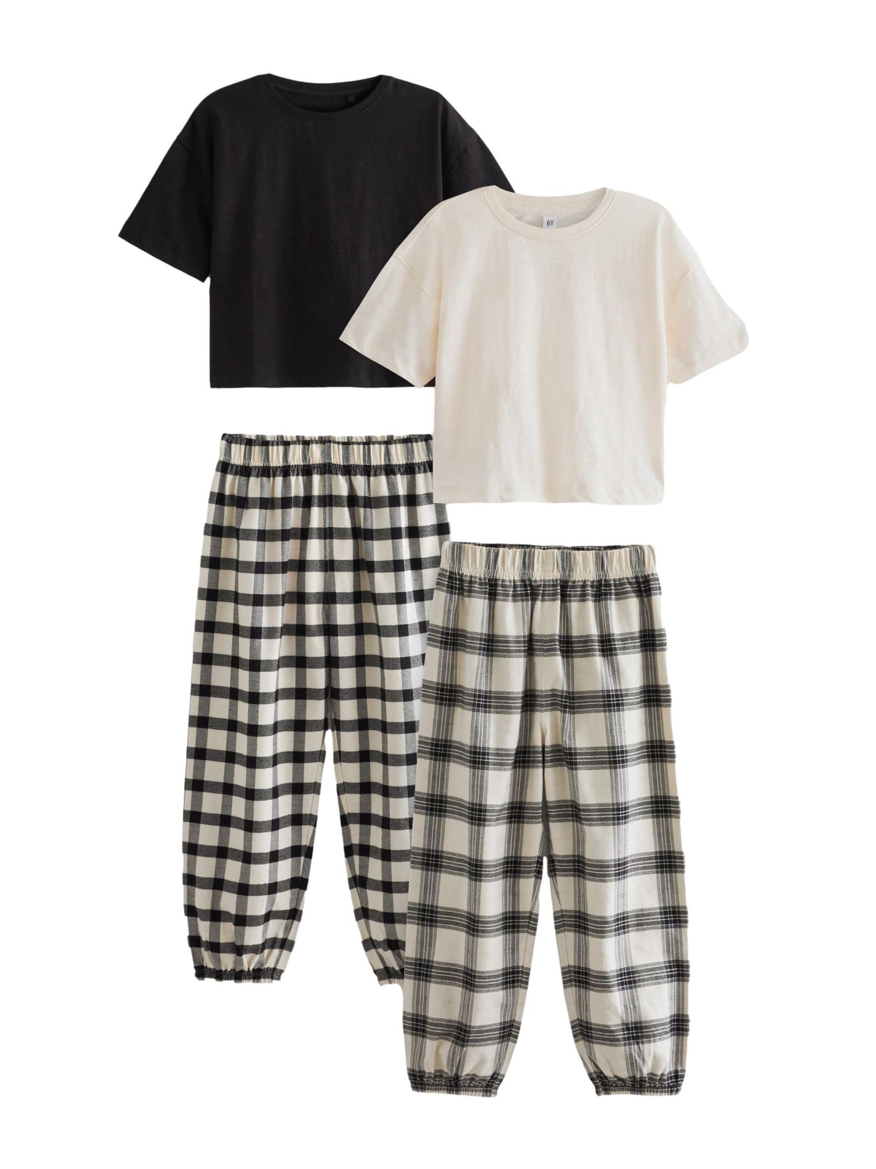 NEXT Mädchen Karierte Pyjamas aus Webstoff im 2er-Pack