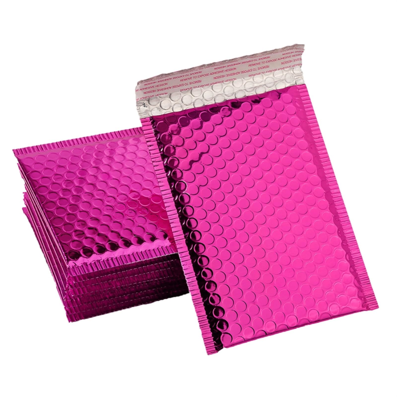 Koperty bąbelkowe Poly Mailers, Koperty bąbelkowe, torby pocztowe, folia aluminiowa, kolor różowy, różne rozmiary, opakowanie 50 szt.(15x20cm)