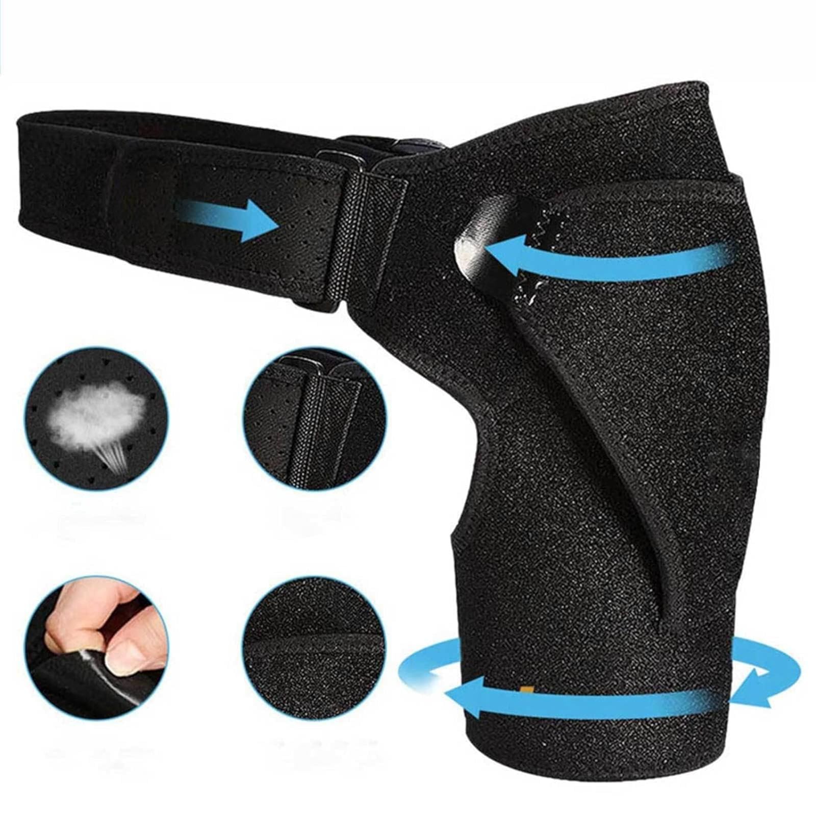 Tutore per La Spalla, Tutore di Supporto Della Cuffia Dei Rotatori per Alleviare Il Dolore, Manicotto di Compressione Della Spalla, Regolabile per Braccio Sinistro e Destro,Black-Large