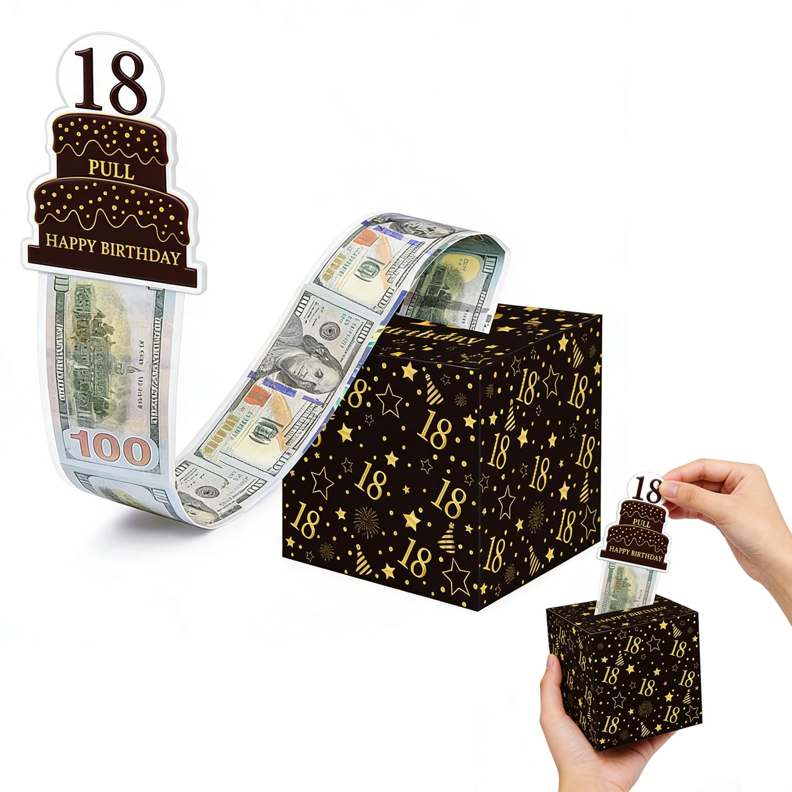 Hucha De 18 Cumpleaños Caja De Regalo Para Dinero En Efectivo, Caja De Regalo Extraíble Con Efecto Sorpresa, Presentación De Dinero Divertida
