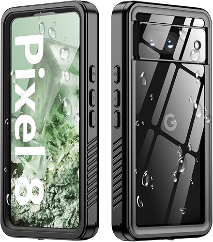 Oterkin Funda impermeable para Google Pixel 8, Pixel 8 con pantalla integrada y protector de cámara, protección de cuerpo completo de 360, a prueba