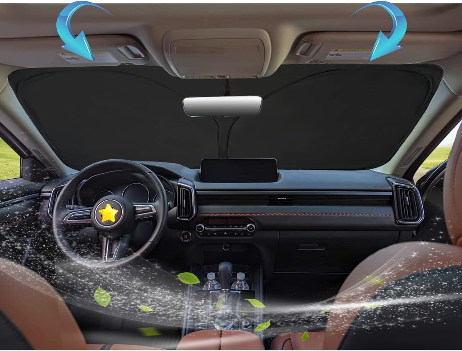 SKTU 2025 2026 CX-50 Front Windshield Sunshade for 2023 2024 2025 2026 Mazda CX-50 Windshield Sun Shade Foldable for Blocks UV Rays and Blocks Heat and Sun Keeps Vehicle Cool