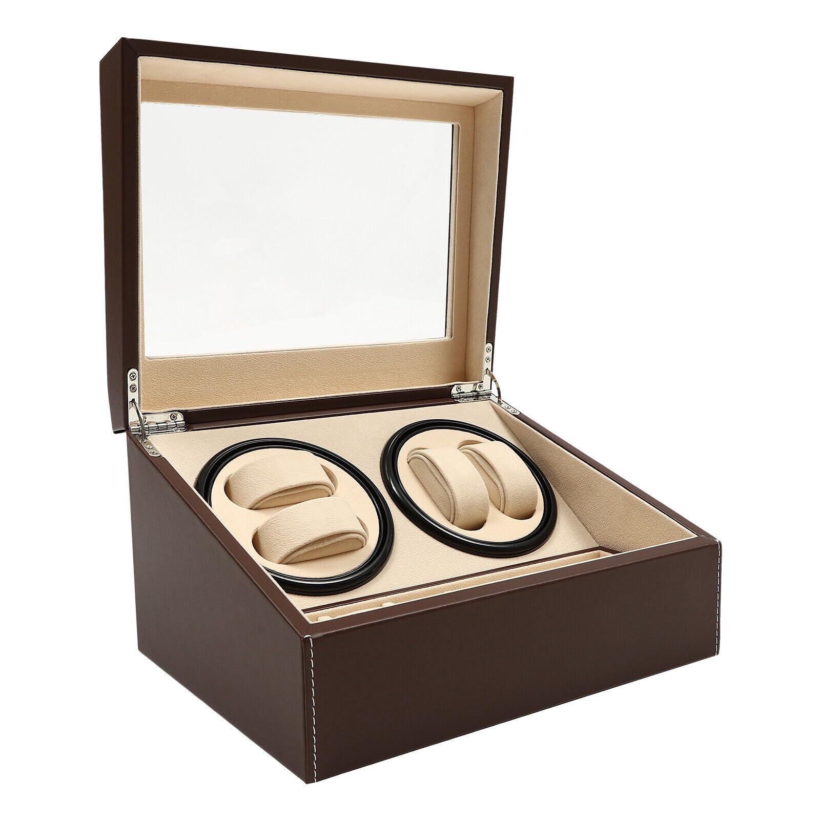 Automatische Uhrenbeweger Box, 4+6 Uhren Watch Winder Box Uhrendreher Automatikuhren Watch Winder Box Automatisch Uhrendreher & Kissen für Automatikuhren Uhrendreher
