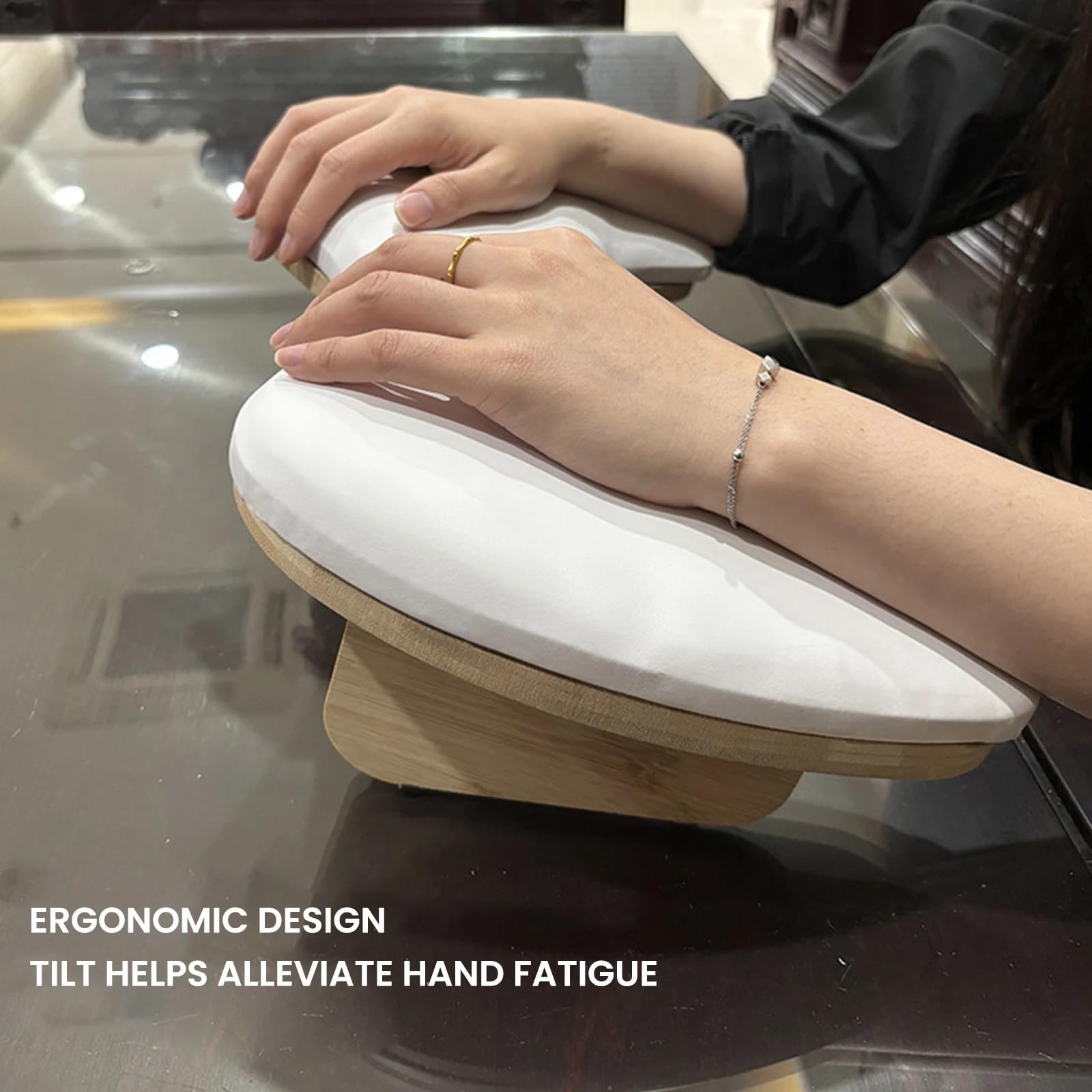 Reposabrazos Para UñAs Almohada de mano for reposabrazos uñas, diseño stent demolición portátil, adecuada for tiendas y personales bricolaje(WHITE)