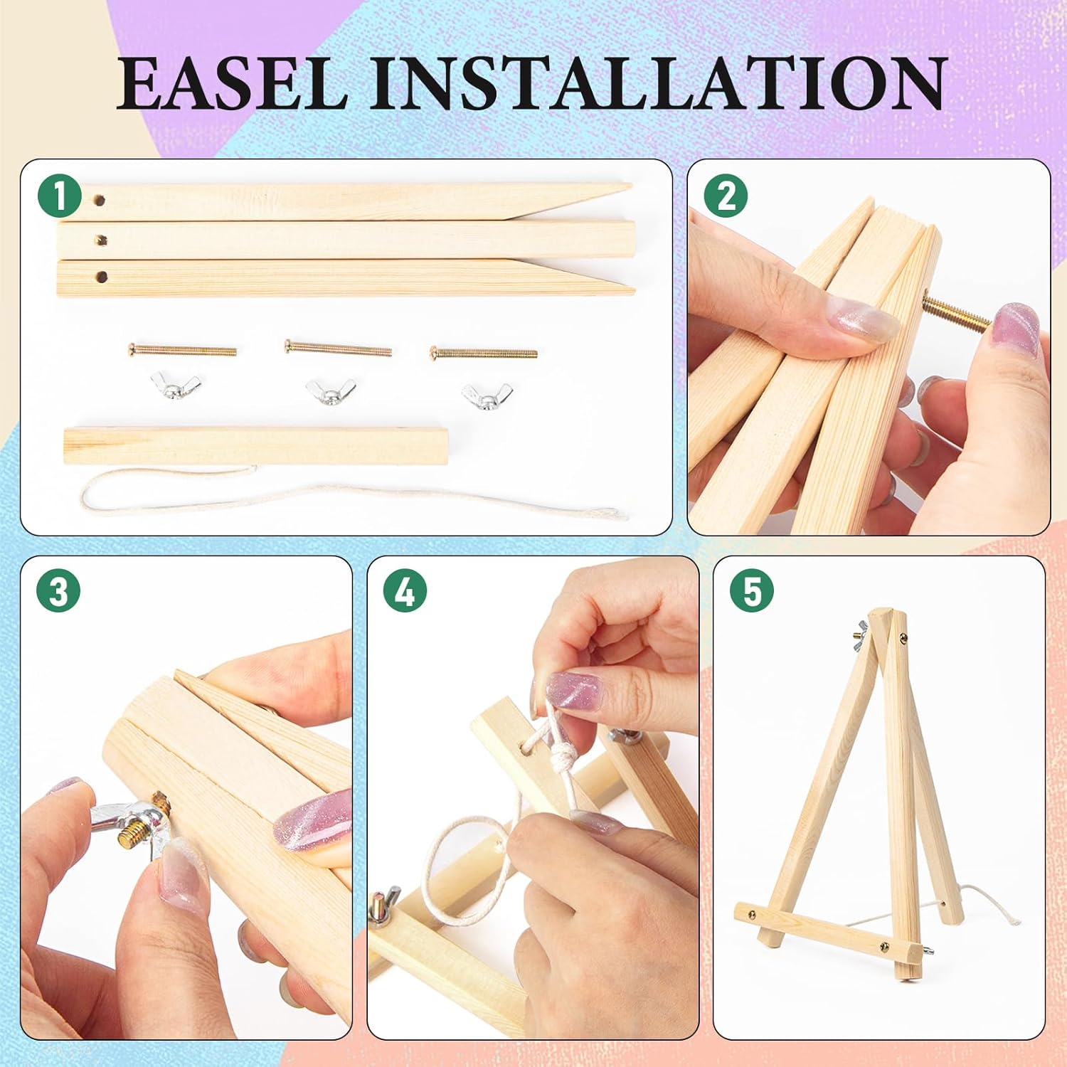 Camocin 4 Pack Framed Paint by Numbers Kit for Adults with Wooden Easel, Coffee Paint by Numbers with Frame for Beginner, Coffee Adult Paints by Number Kits on Canvas Framed 8 x 12 Inch