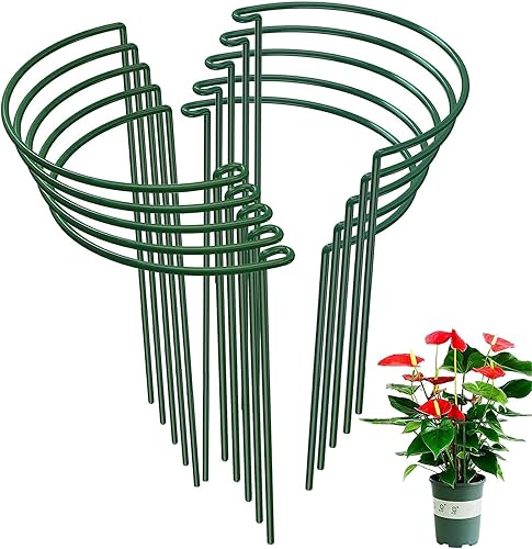 Miniatura 7 de Paquete de 4 estacas de soporte para plantas, jaula fuerte, resistente al óxido y duradera, jaula de soporte para plantas y estaca para plantas de
