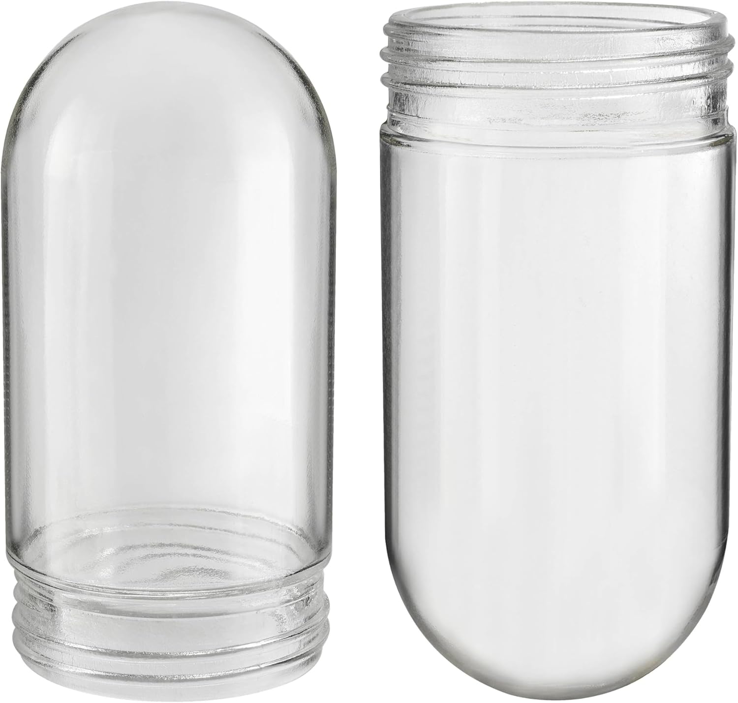Aspen Creative 23532-60-2, Vapor Proof Clear Glass Threaded Neck Shade, Suitable for Outdoor Use in Wet Conditions, Size: 3-3/8" D x 6-7/8" H, 2 Pack