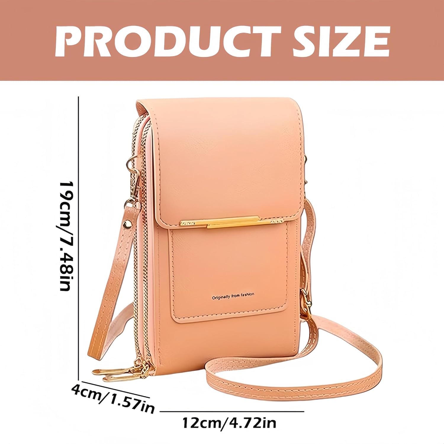 Women's Touch Screen Mobile Phone Messenger Bag, 2026 Anti-Theft Leather Messenger Bag RFID Block Mobile Phone Purse