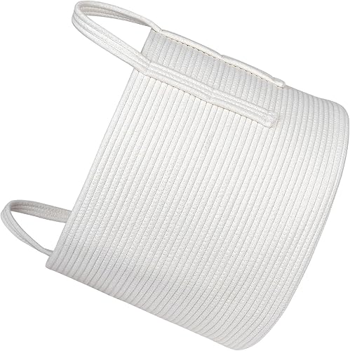 Miniatura 7 de CubesLand Cesta de lavandería, cesta para lavandería, cesta para manta, cesta de ropa de cuerda tejida, canasta para manta para sala de estar,