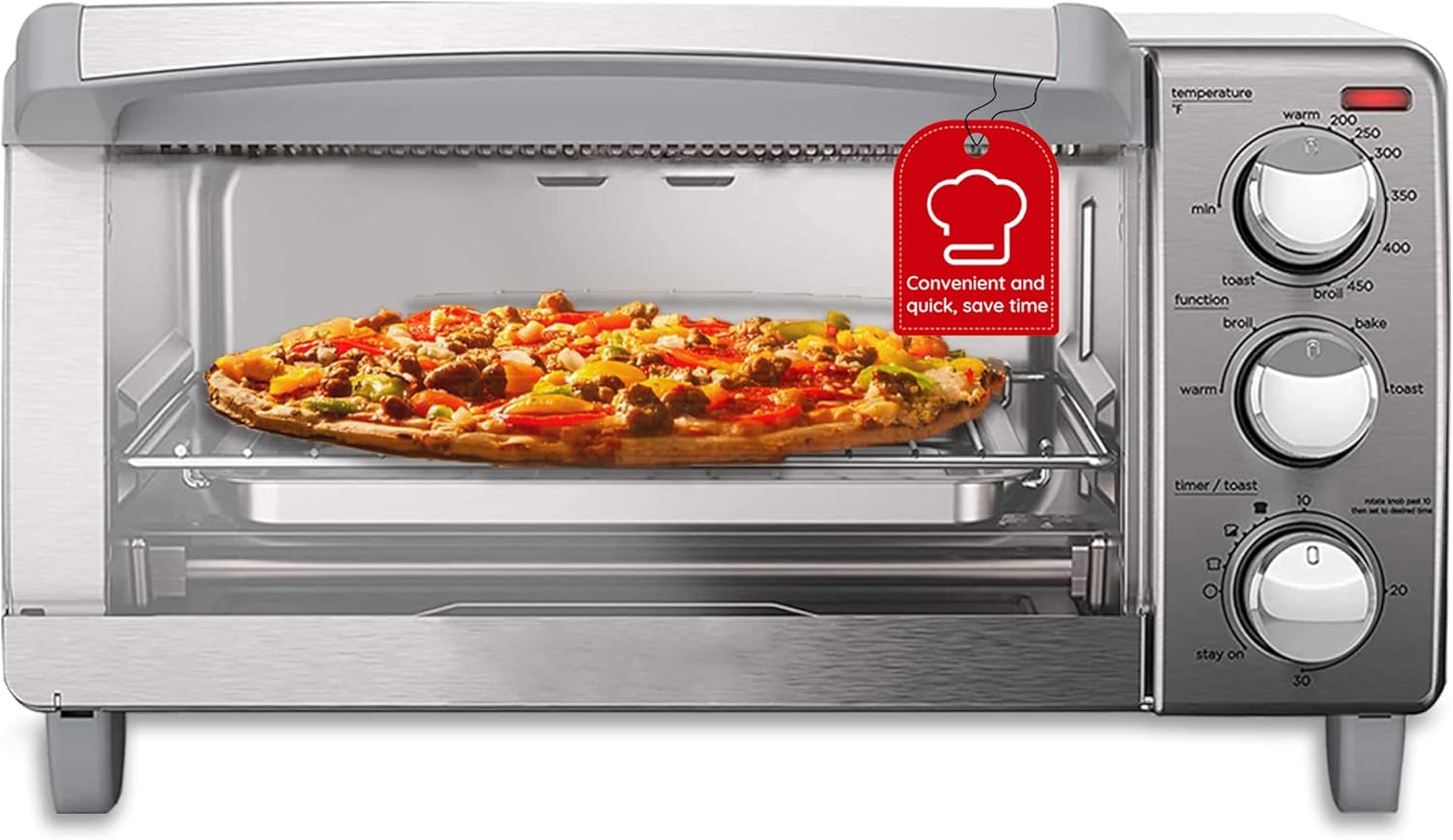 Toaster Oven with Natural Convection, with 30Minute Timer
