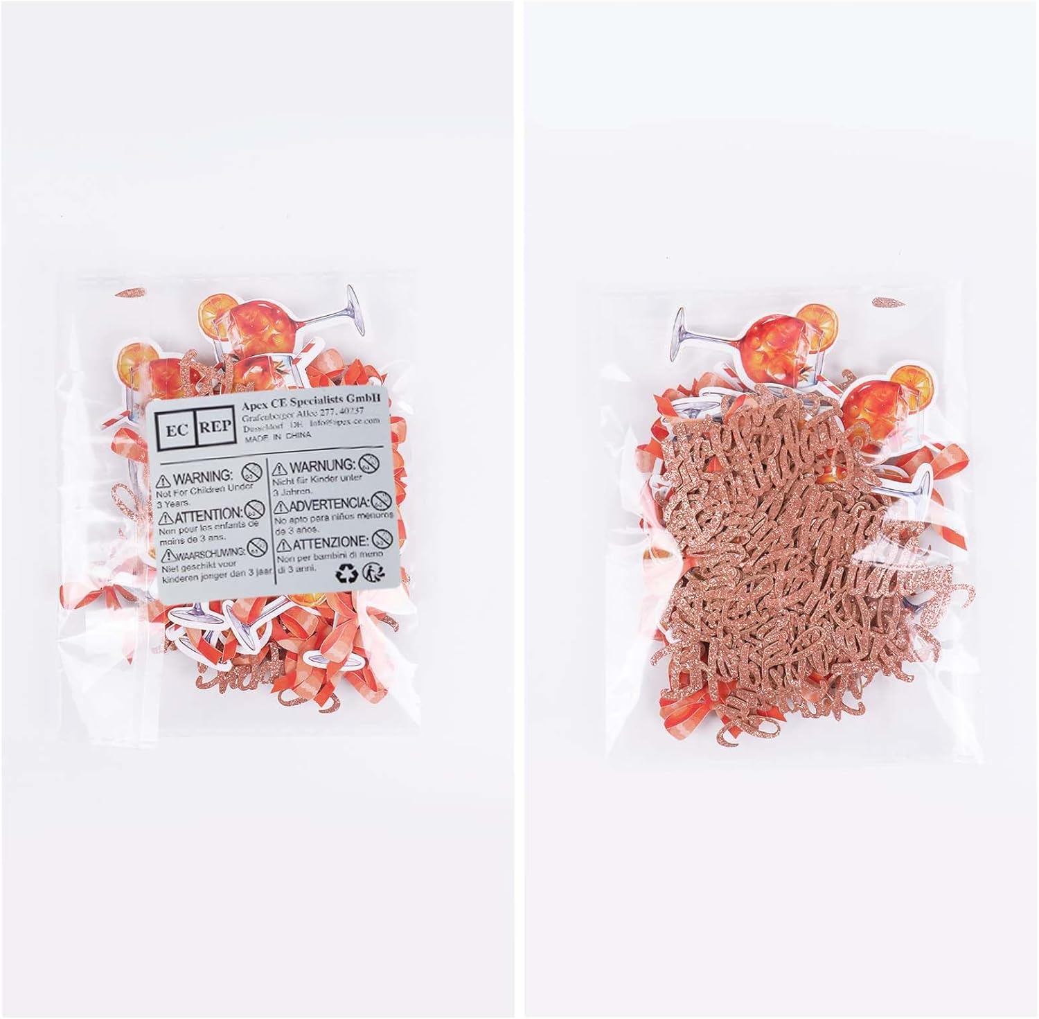 Pack of 100 Aperol Birthday Confetti Decoration with Glitter Table Decoration Confetti Happy Birthday Decoration Table DIY Craft Gift Card Aperoli Orange for Women Girlfriend Husband