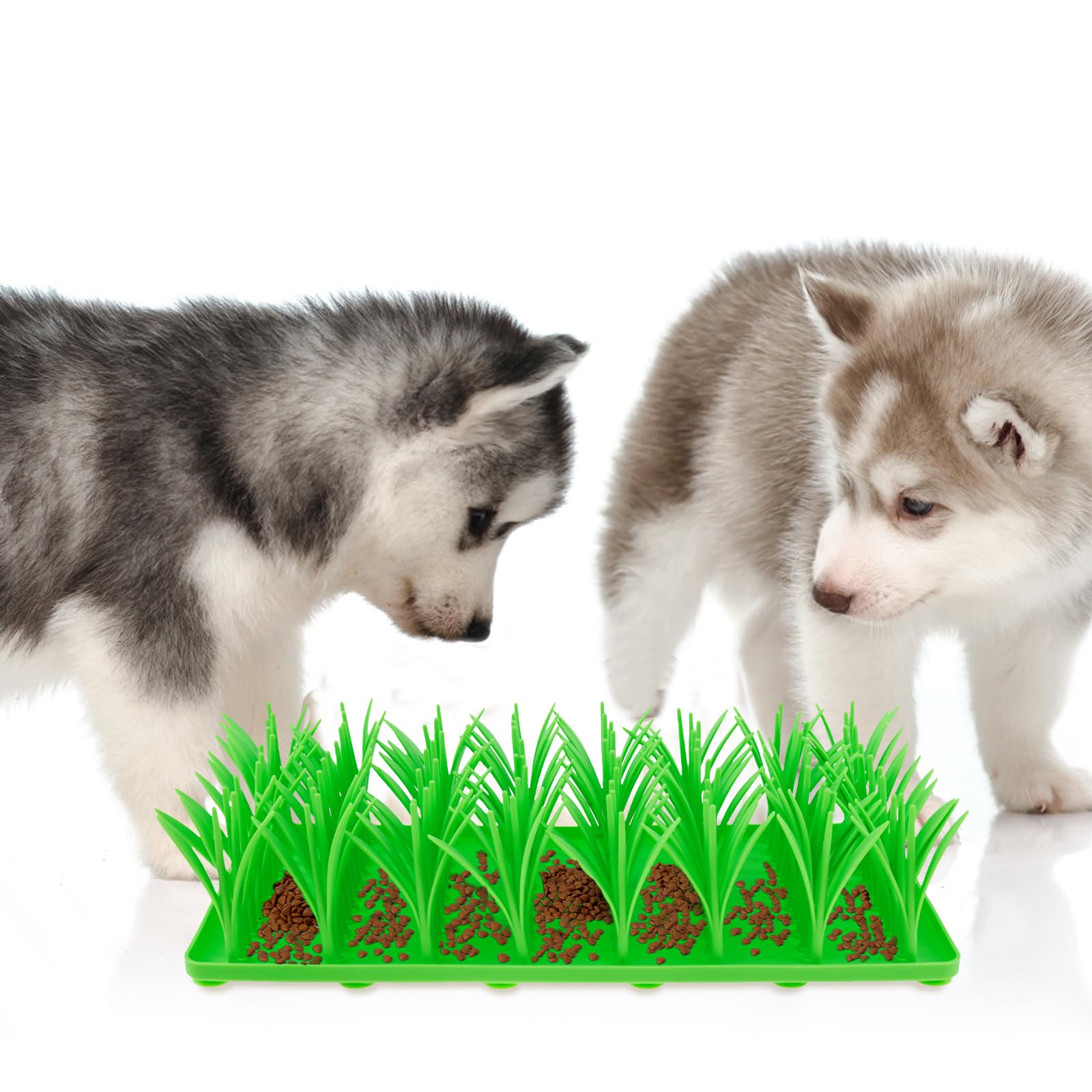 Silicone Grass Mat for Cats Dogs,36x17cm Slow Food Snuffle Pad Nonslip Dog Slow Fooding Mat Soft Cat Grass Food Toy for Indoor Cats Dogs