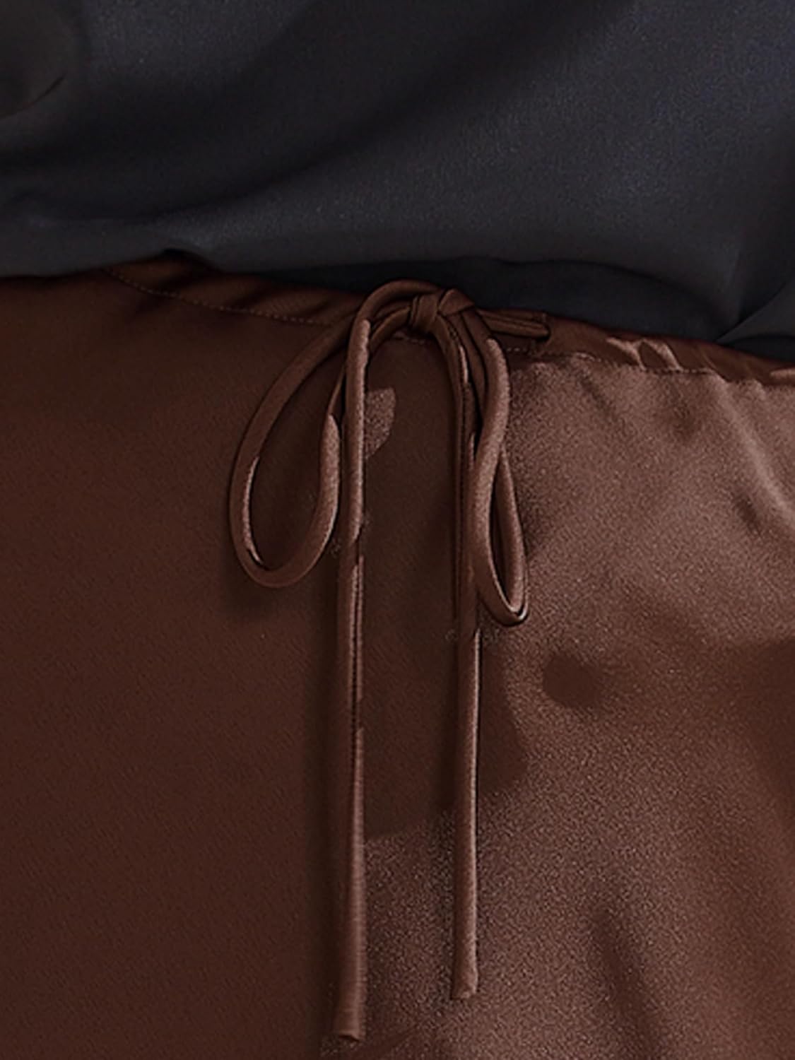 Allegra K Women's Satin Maxi Summer Skirt High Waist Drawstring Flared Cocktail Wedding 2025 A-Line Long Skirts - Image 5