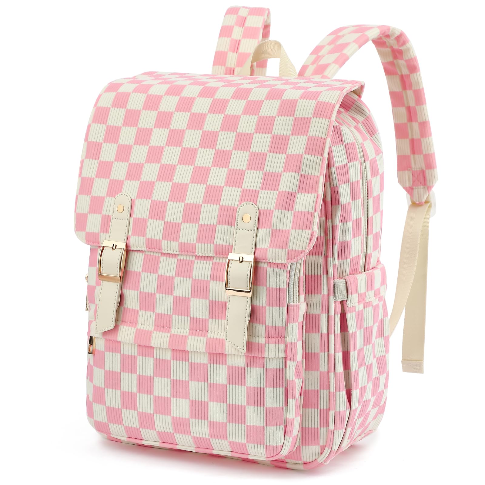 Women Laptop Backpack Corduroy 15 6 Travel Backpack for Work College Business Teacher Nurse Bag with Large Capacity