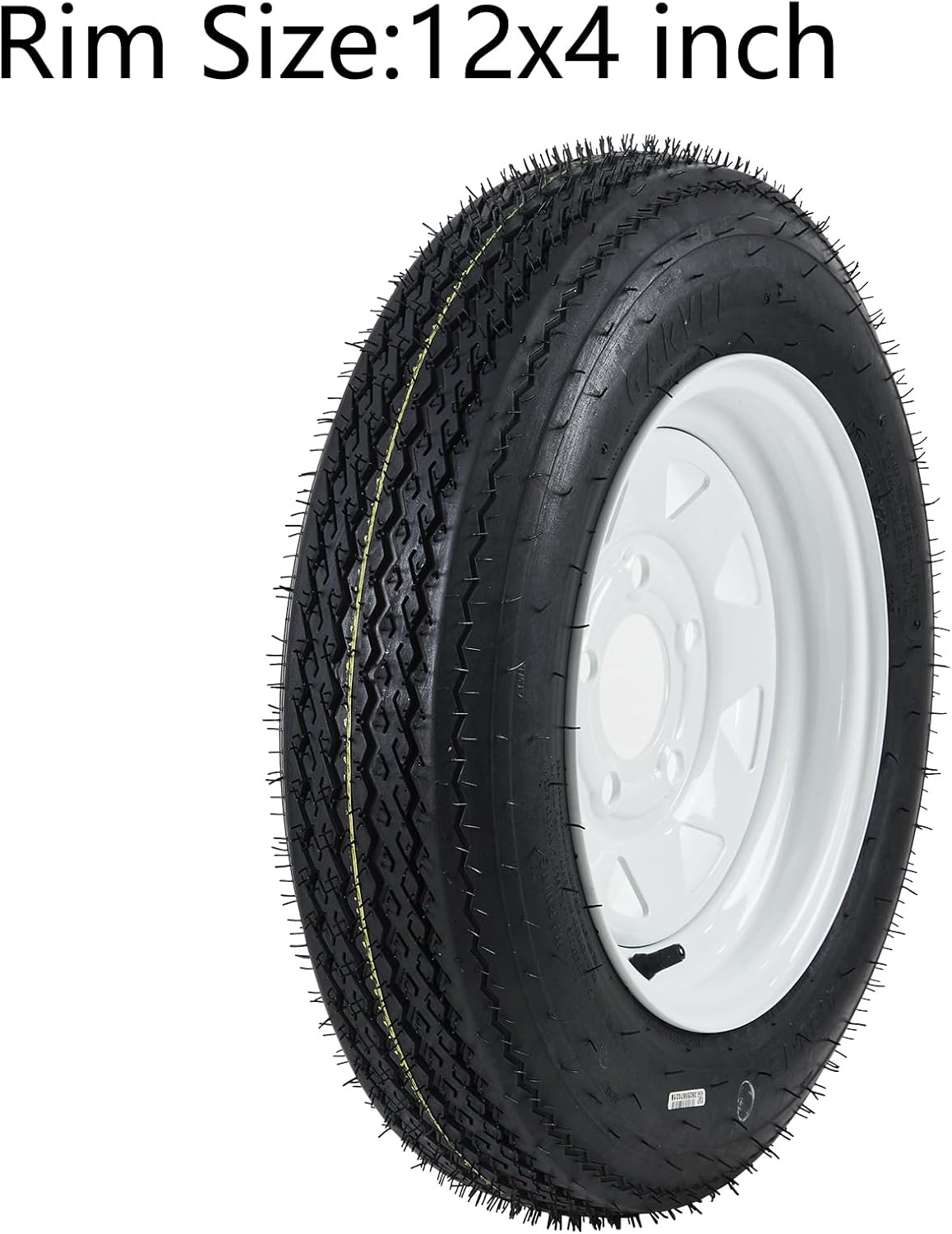 TROPOW 4.80-12 4.80x12 480-12 Trailer Tire & Wheel Assembly, Set of 2, 5-Lug White Wheel 12" Rim with Load Range C 6PR Tire, Heavy-Duty for Utility Boat Camper Trailers