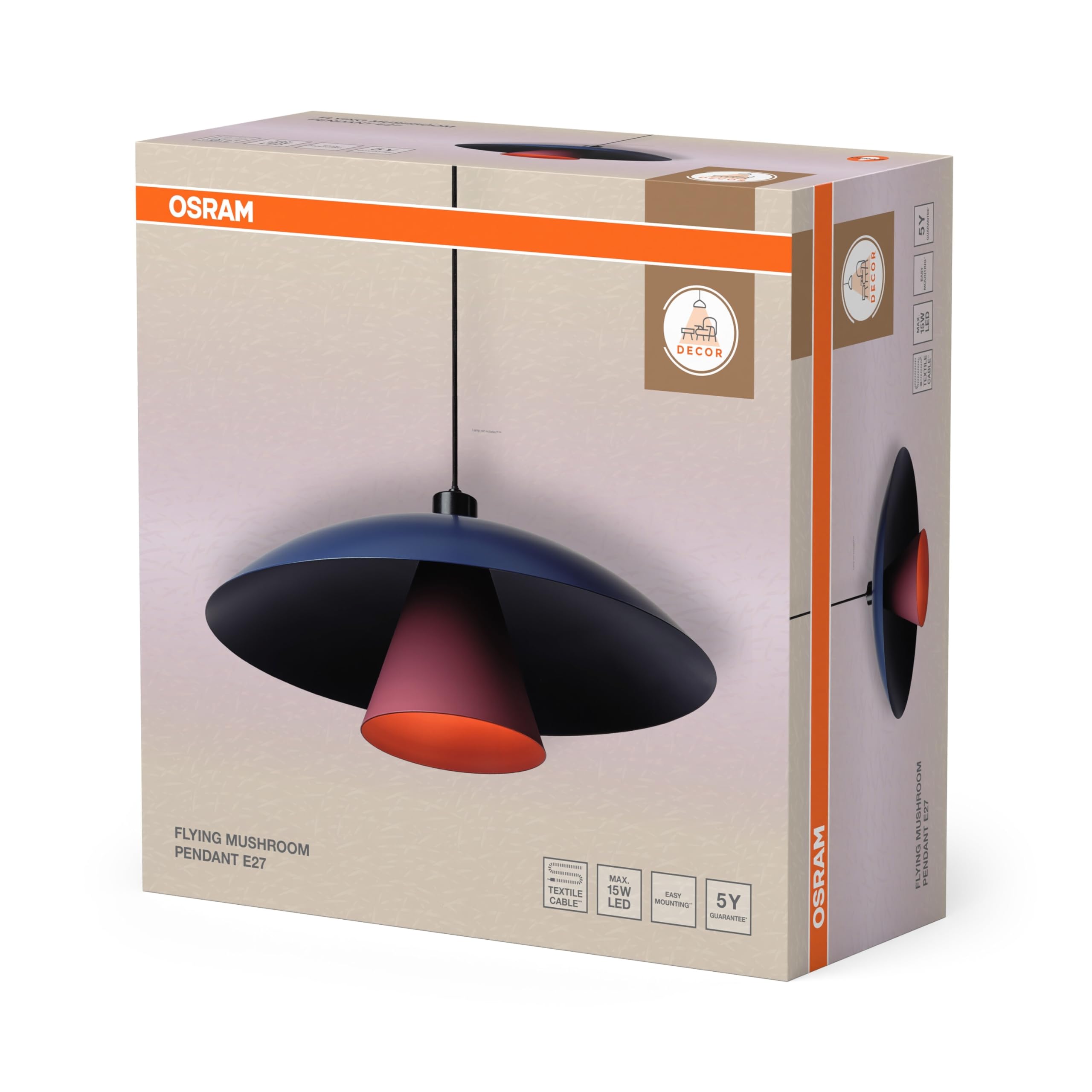Osram Decor Flying Mushroom Pendelleuchte E27 Blau/Pink