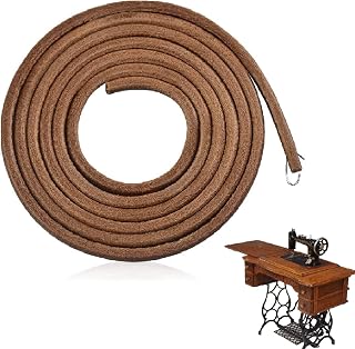 Nähmaschine Gürtel,Lederriemen Nähmaschine,Nähmaschine Riemen,Rund Leder Antriebsriemen, mit 1 Haken Lederband Nähmaschinengürtel für Vintage Home Pedal hausieren Typ Nähmaschine Ø5mm 1,83 Meter